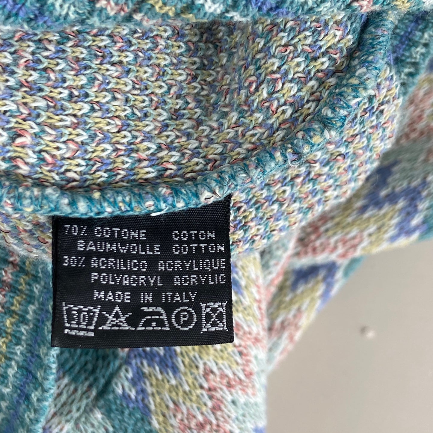 1980s ALESSANDRO MAGNO CUTE PASTEL KNITTED CARDIGAN