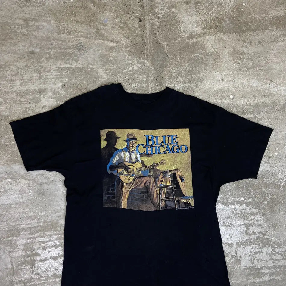 1994 BLUE CHICAGO JOHN CARROLL DOYLE SINGLE STITCH TEE