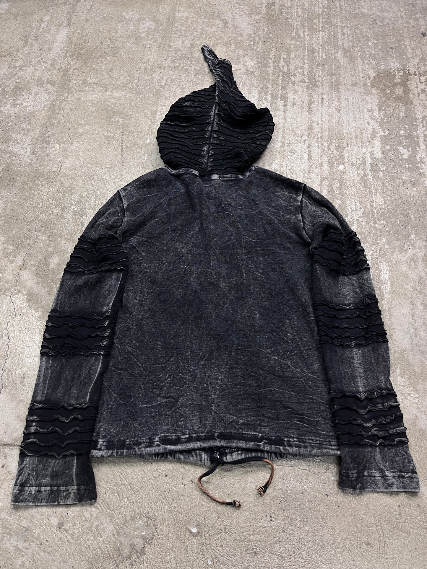 GOTHIC PIXIE PATCHWORKED CYBER HIPPIE HOODIE 2000s