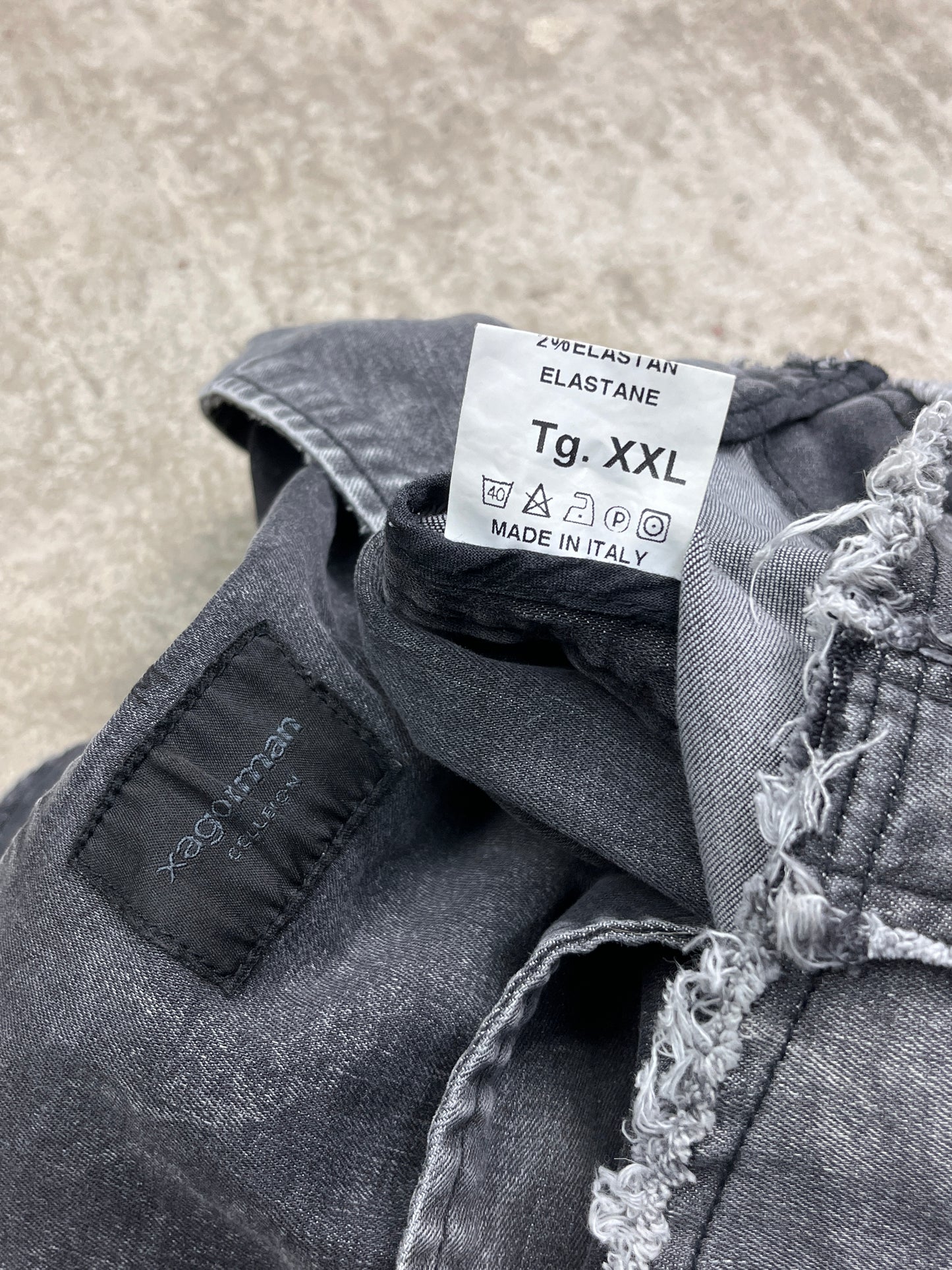 XAGON MAN ITALIAN DISTRESSED FADED DENIM COAT JACKET 2000s