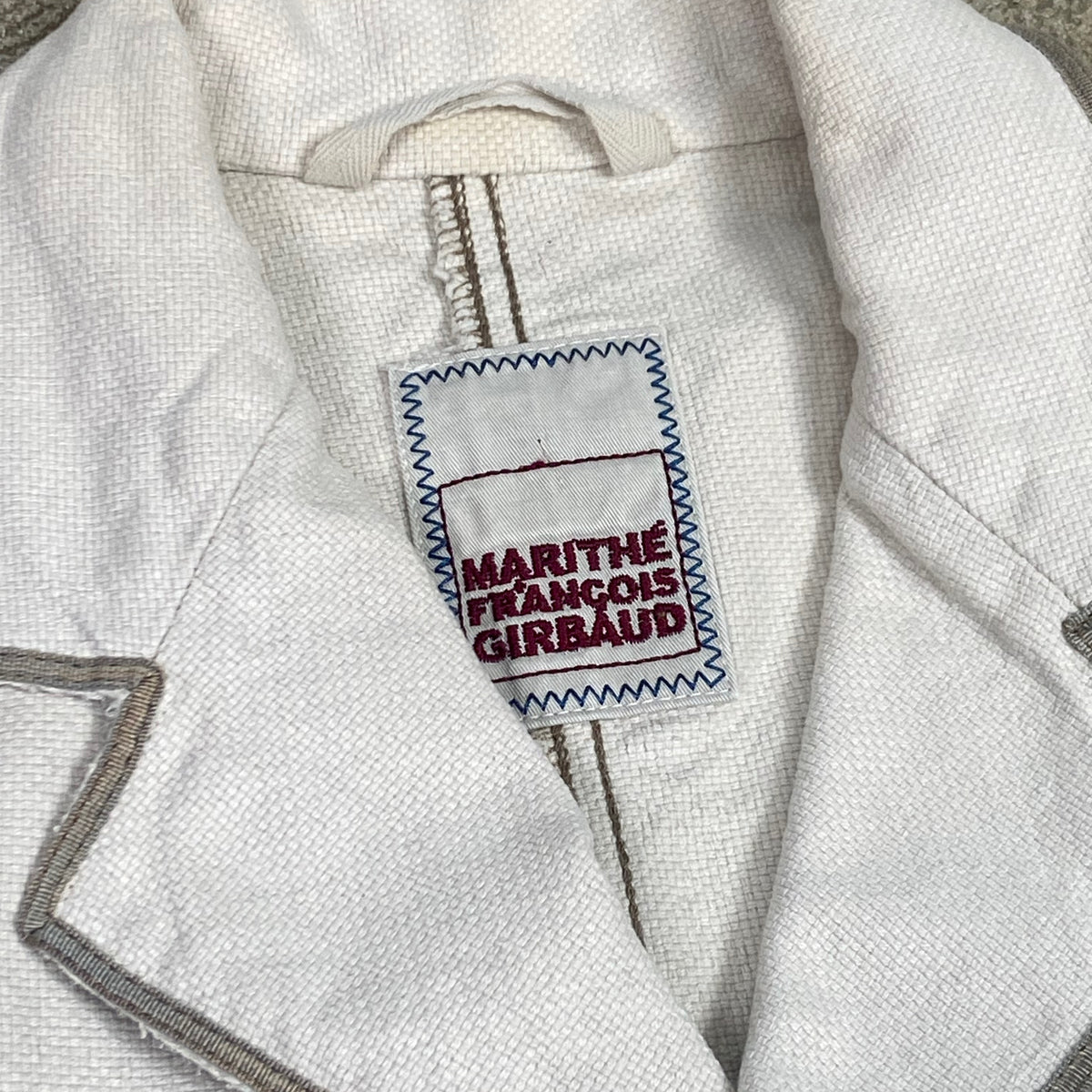 MARITHE FRANCOIS GIRBAUD "LE JEAN DE" TEXTURED UTILITY FRENCH JACKET 1990s