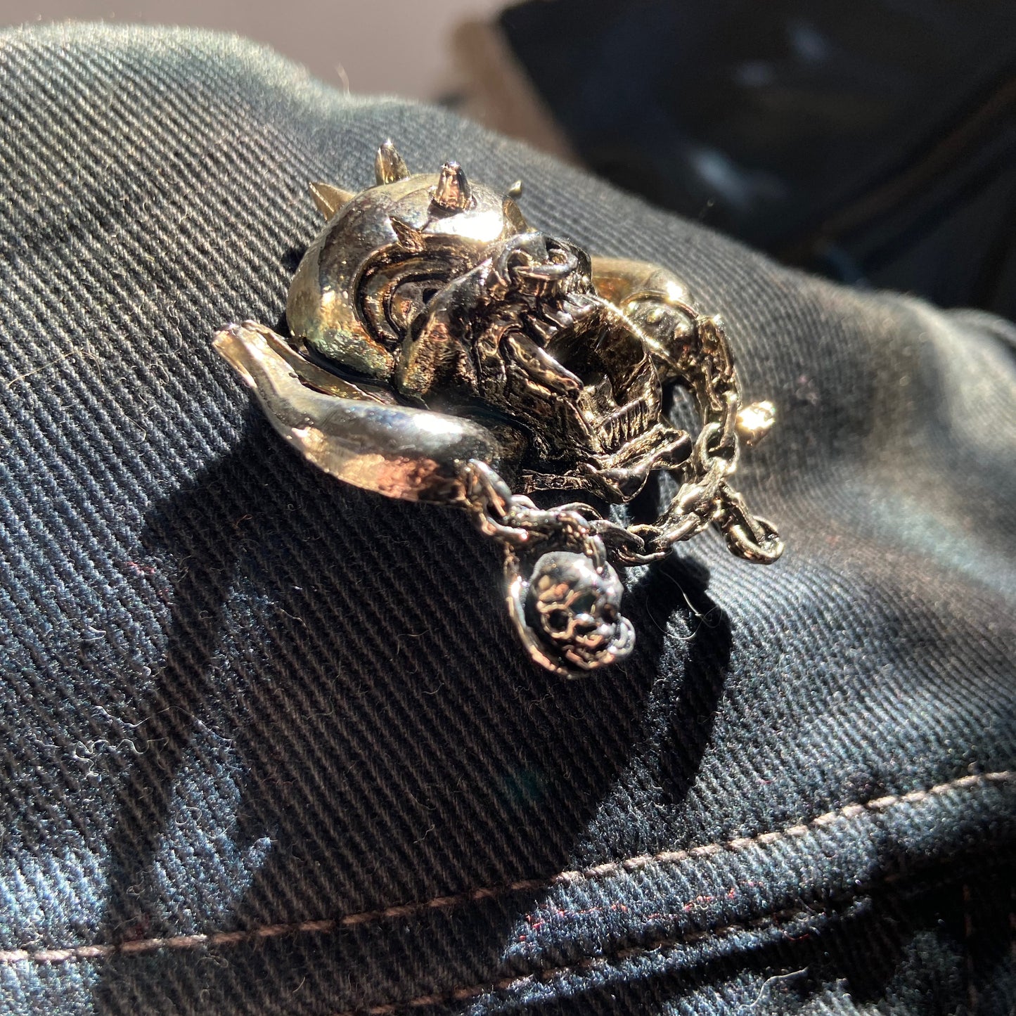 2003s MOTORHEAD DENIM JACKET + RARE AUTHENTIC PIN 1990 MADE IN ENGLAND