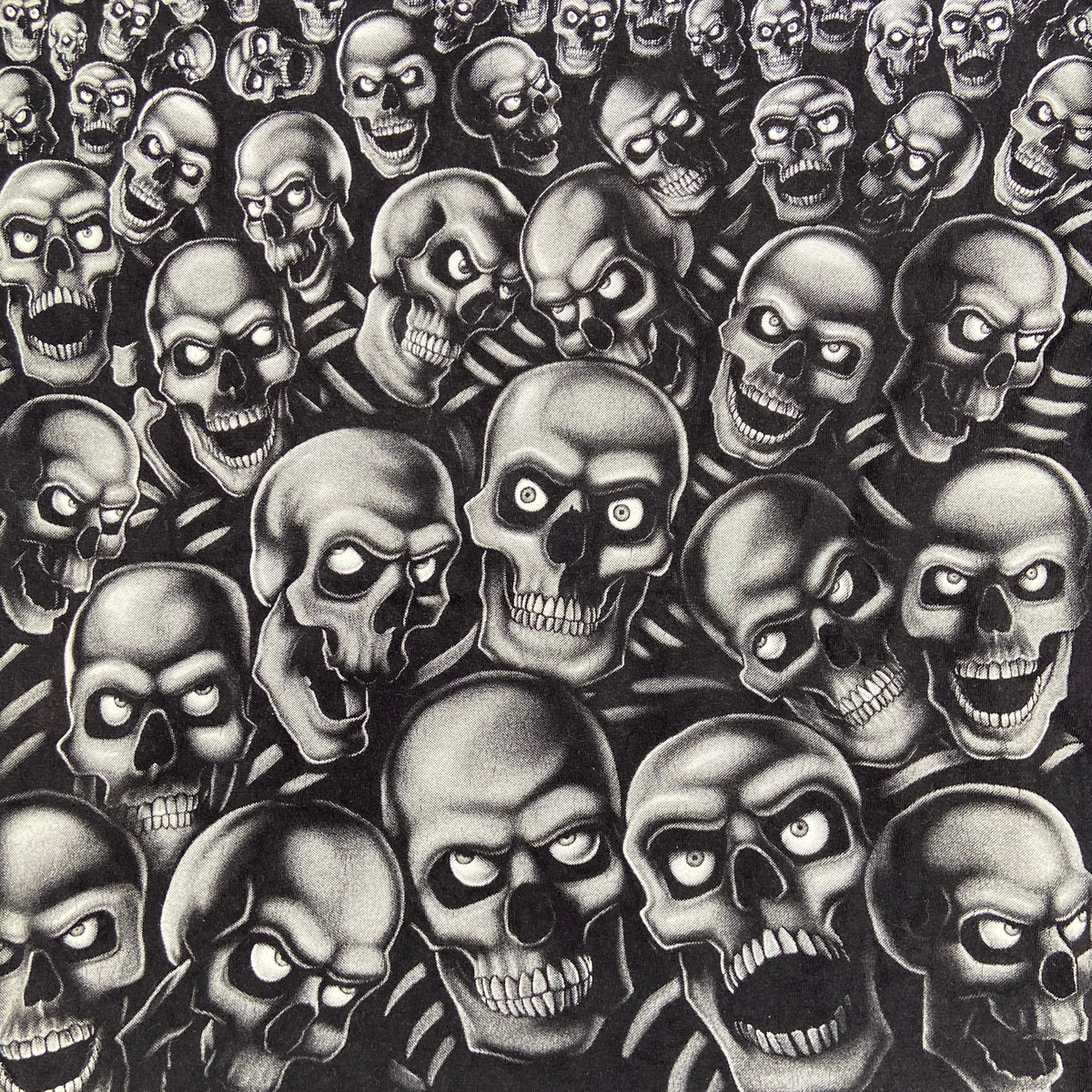 OVERPRINTED 3D SKULL TEE 1990s