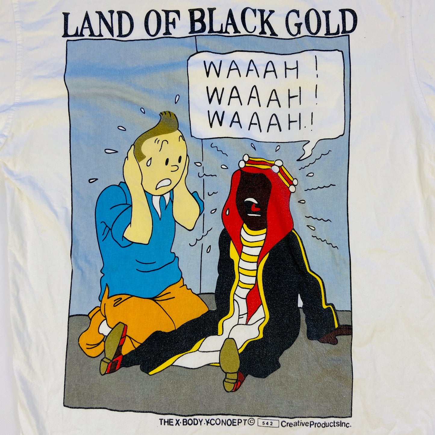 1990s TINTIN "LAND OF BLACK GOLD" TEE