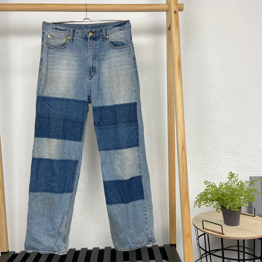 CHEAP MONDAY PATCHWORK FADED JEANS PANTS