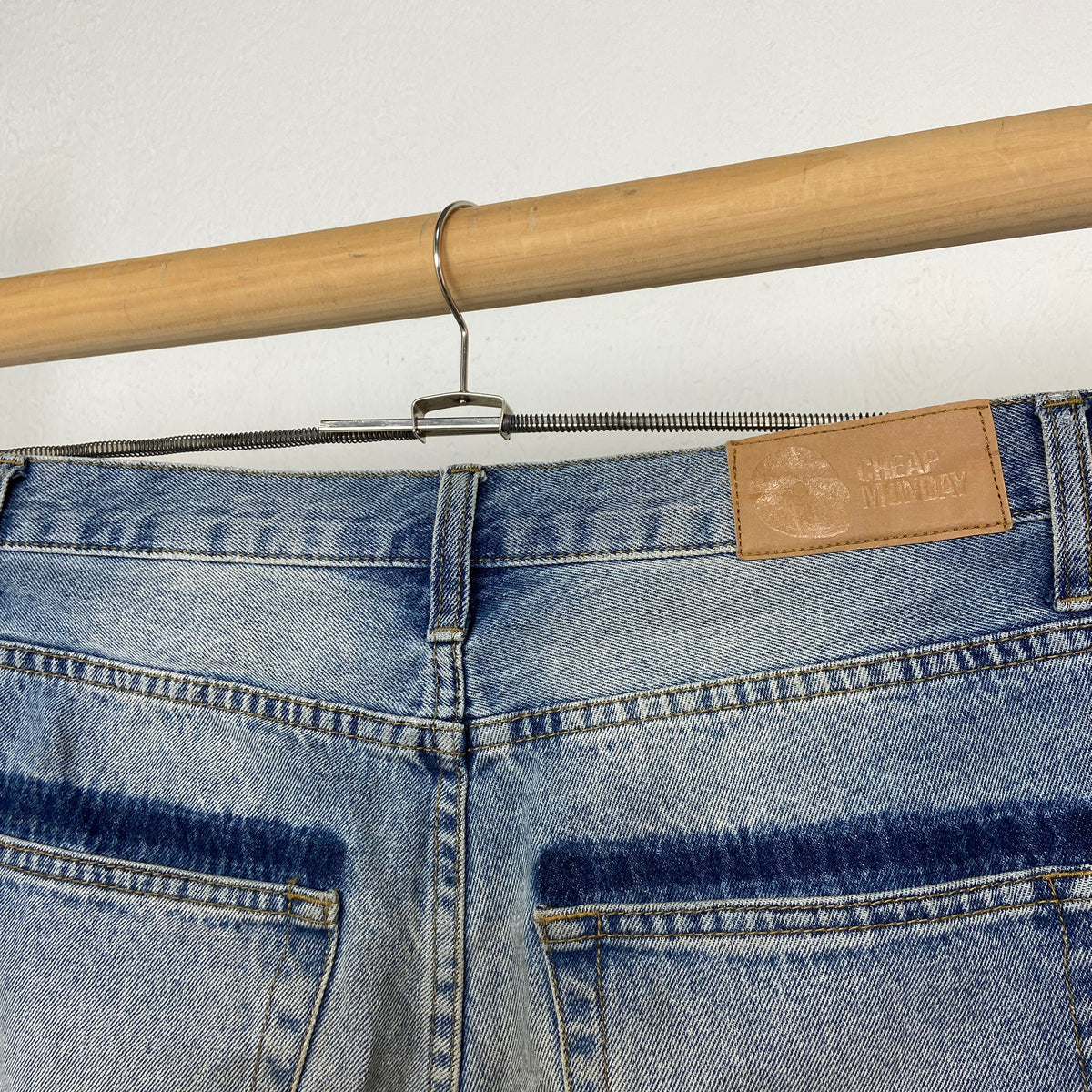 CHEAP MONDAY PATCHWORK FADED JEANS PANTS
