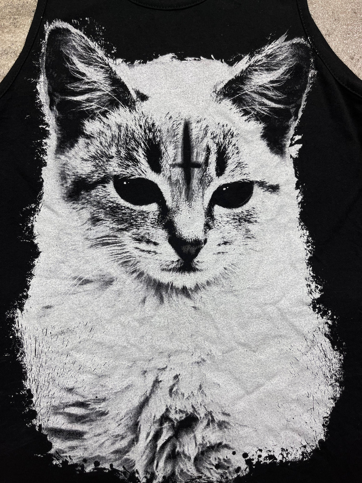 GOTHIC PUSSY CAT LUCIPURR BLACK CRAFT TOP TANK TEE