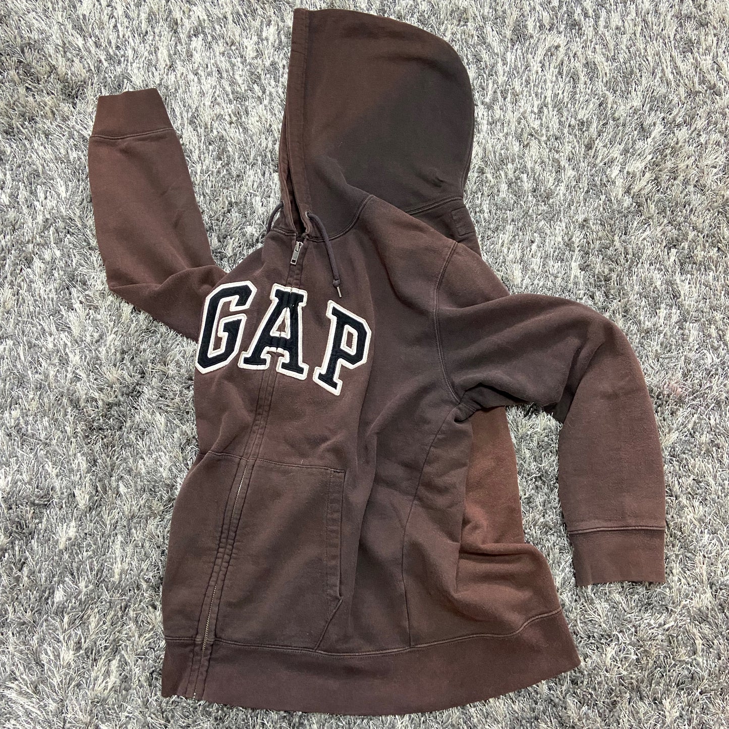 GAP SUNFADED BROWNIE ZIP HOODIE 2000s