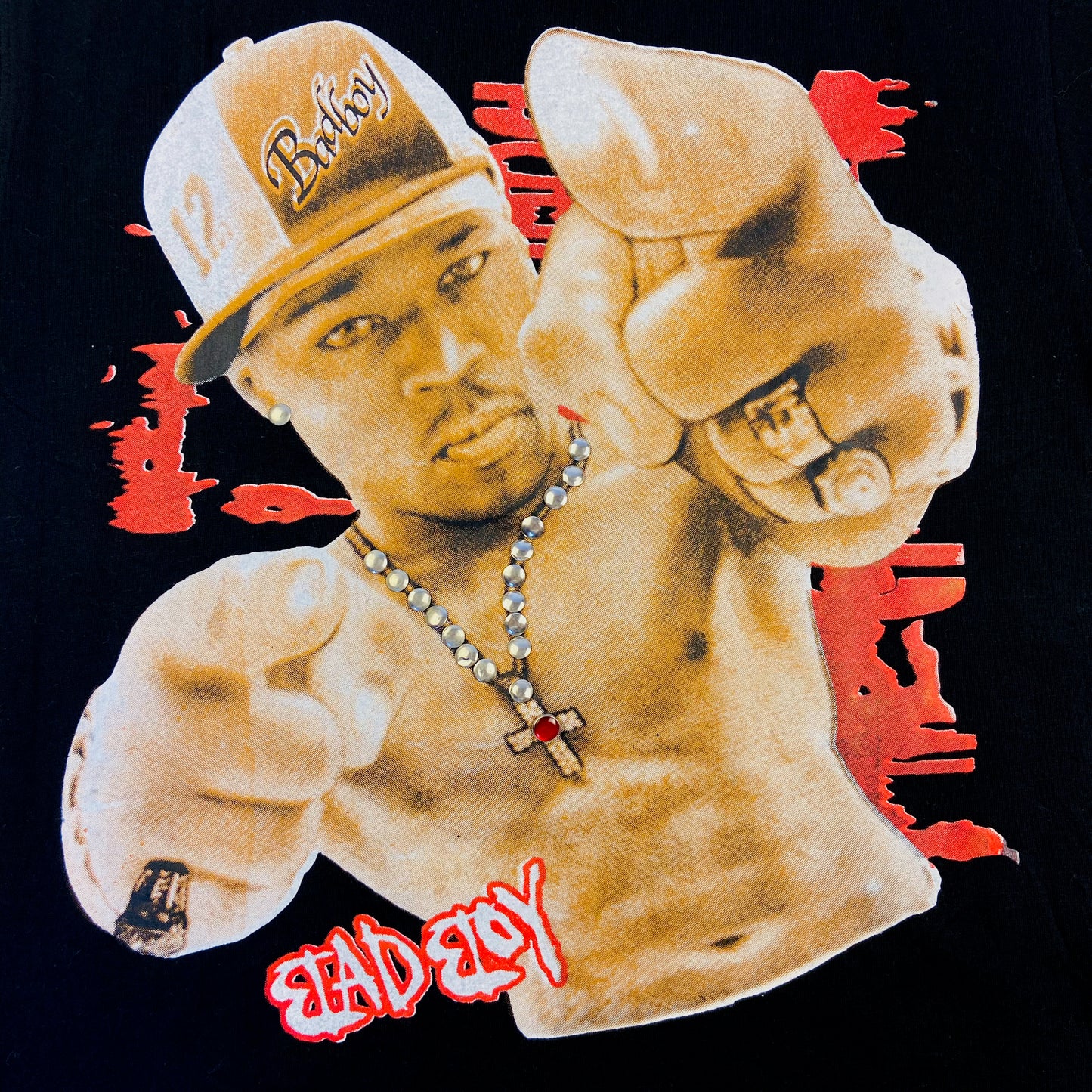 50 CENT BADBOY WITH METAL CHAIN TEE 1990s