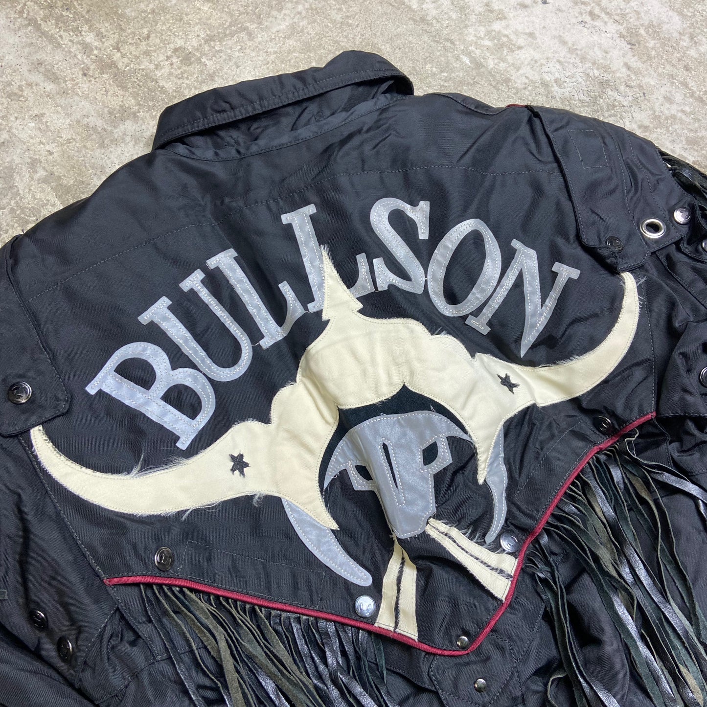 1980s BULLSON BONDAGE FRINGE BIKER BOMBER JACKET