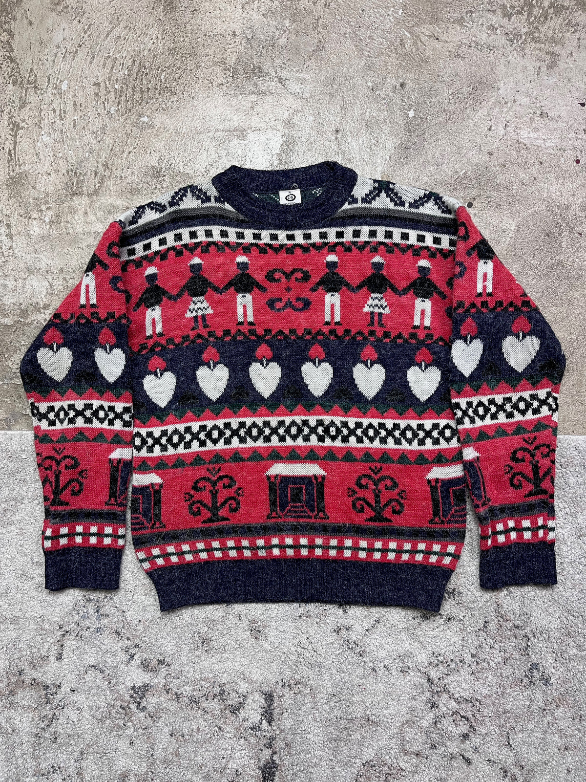 C&A CUTE OVERSIZED WOOL KNITTED SWEATER 1980s
