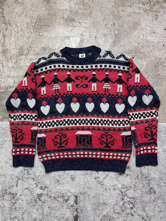 C&A CUTE OVERSIZED WOOL KNITTED SWEATER 1980s