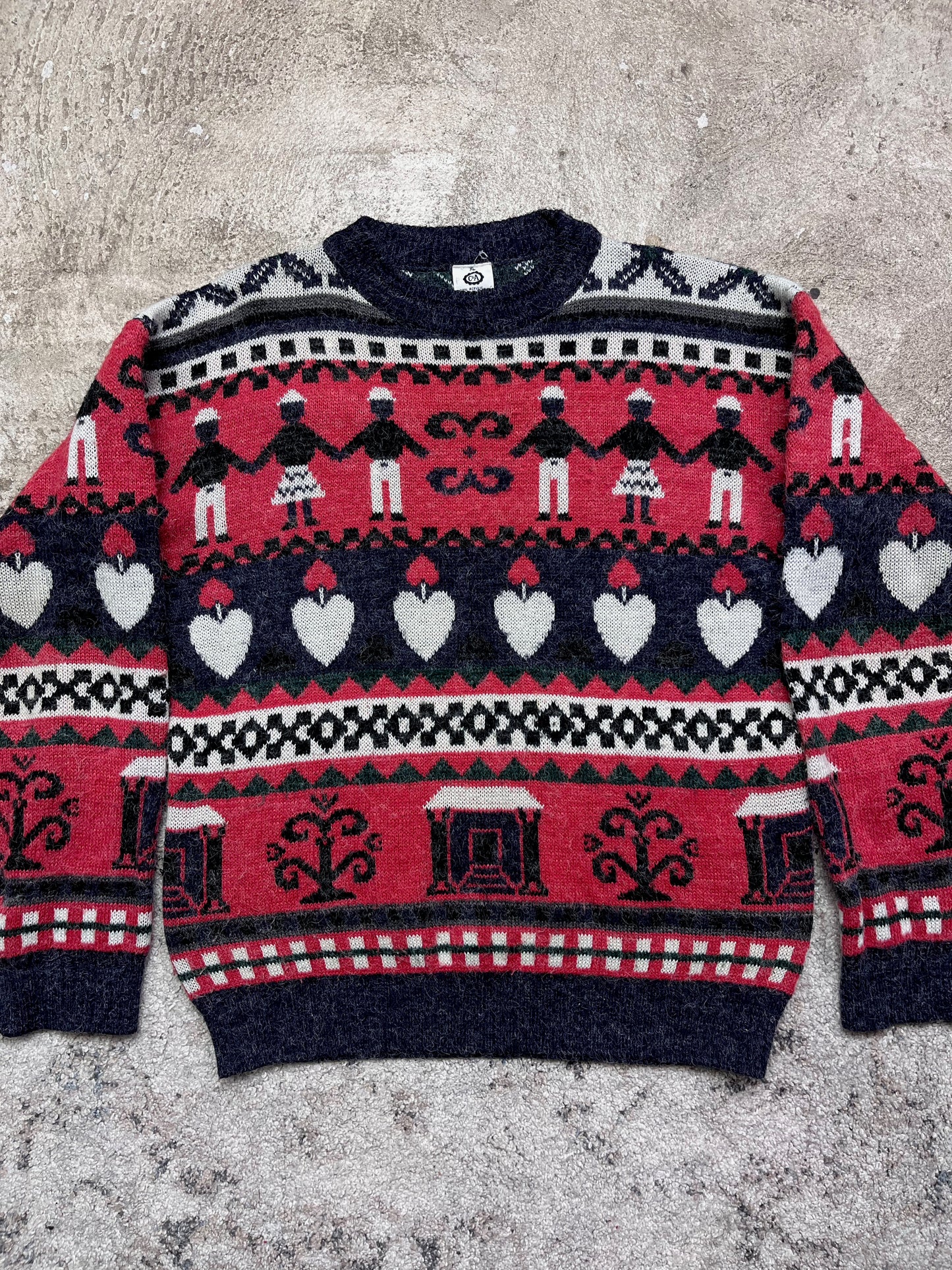 C&A CUTE OVERSIZED WOOL KNITTED SWEATER 1980s