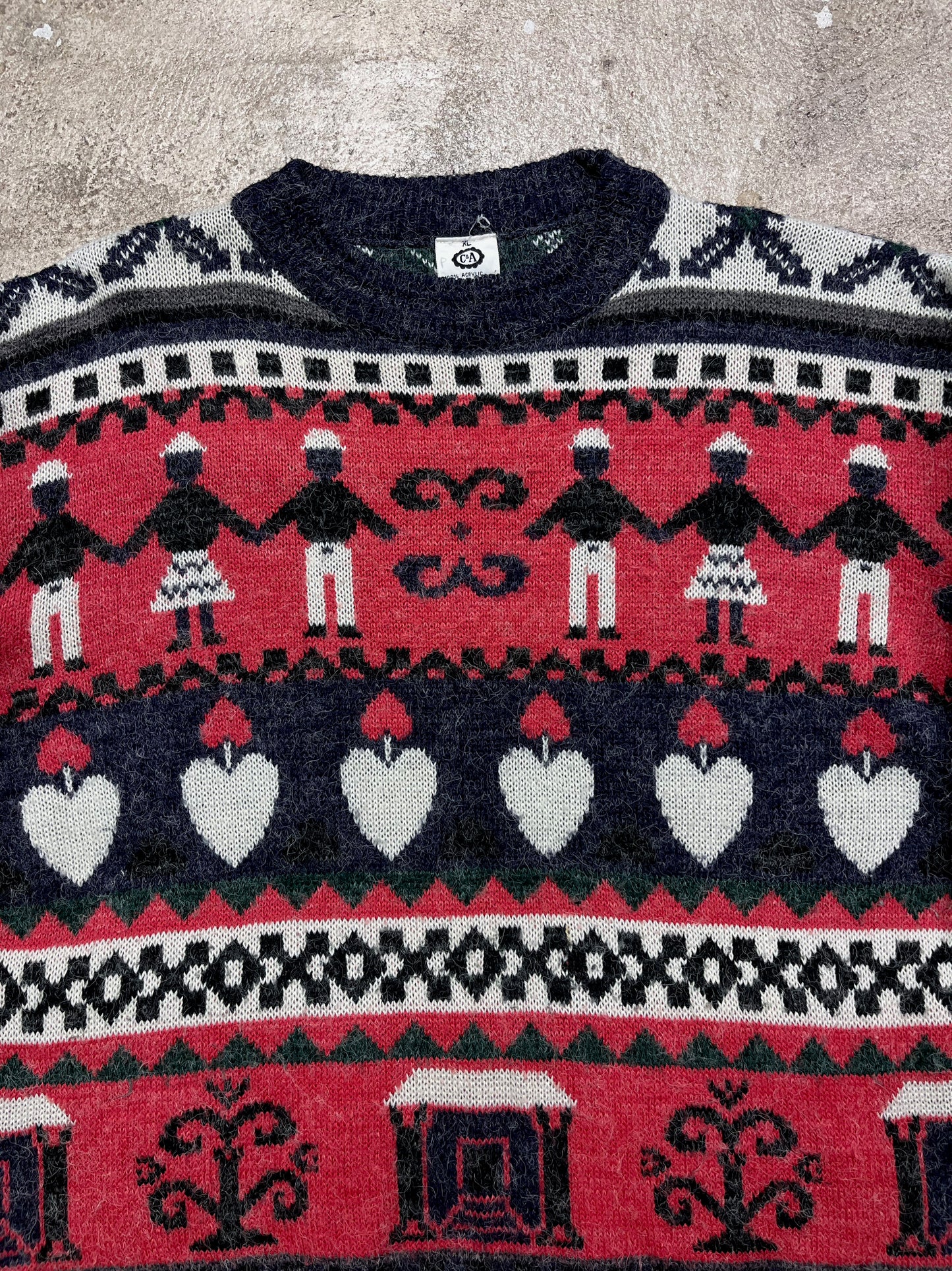 C&A CUTE OVERSIZED WOOL KNITTED SWEATER 1980s