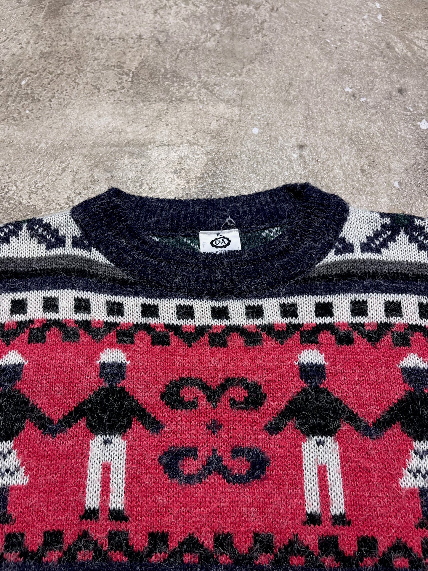 C&A CUTE OVERSIZED WOOL KNITTED SWEATER 1980s