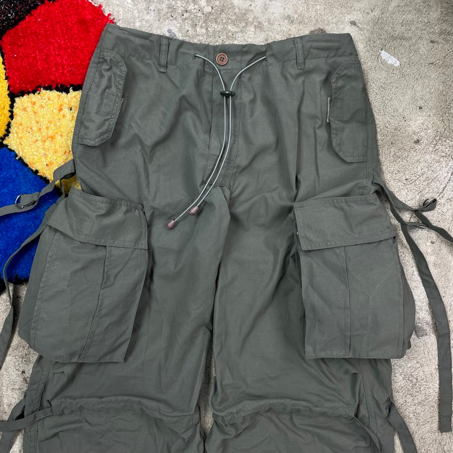 1990s MULTIPOCKET NYLON BONDAGE CARGO PANTS