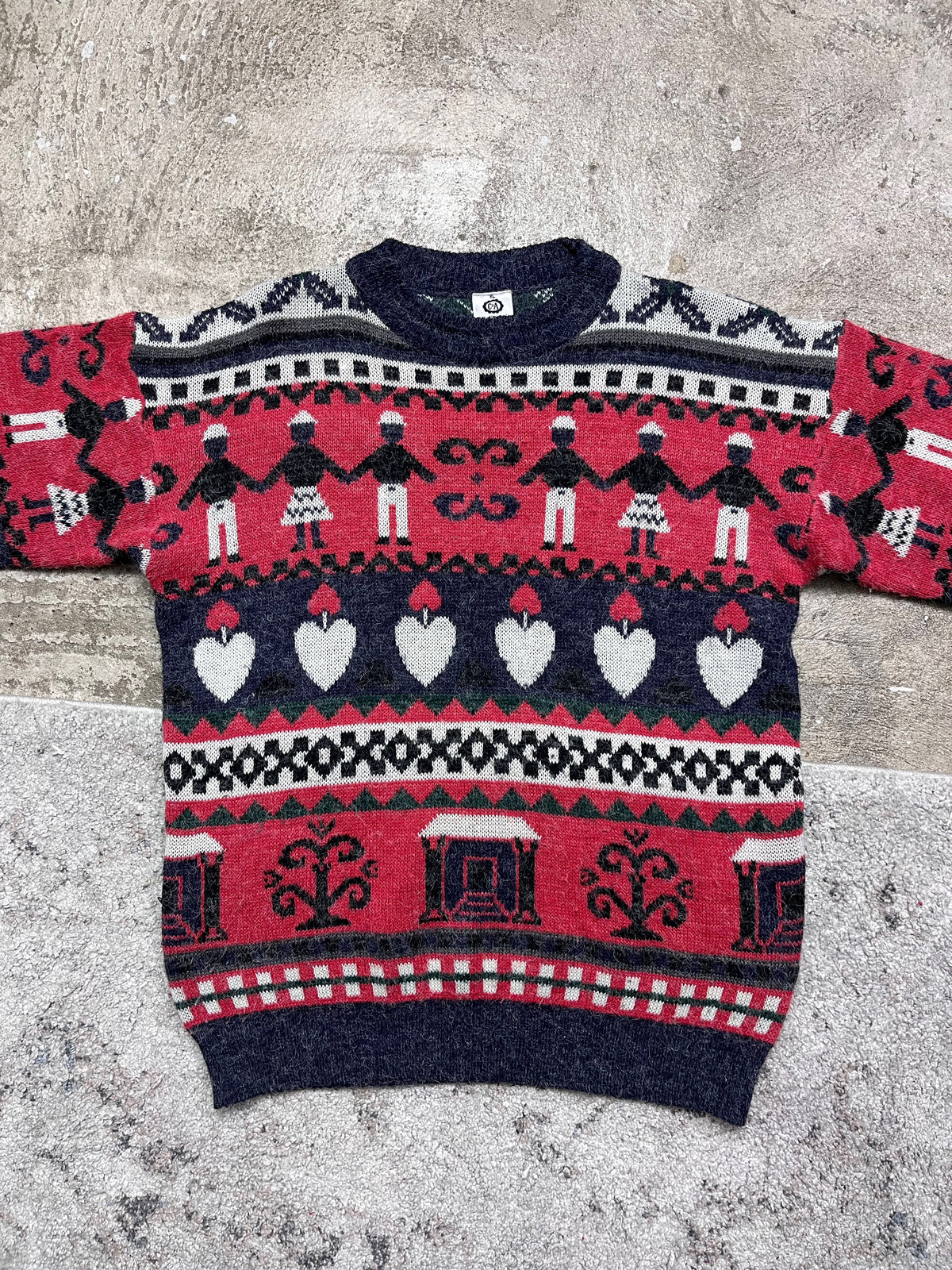 C&A CUTE OVERSIZED WOOL KNITTED SWEATER 1980s