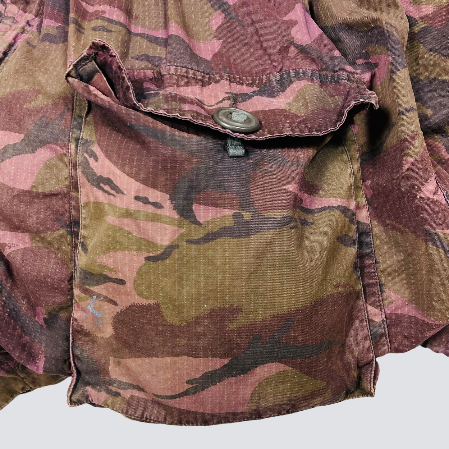 1990s PURPLE OVERDYED CAMO SMOCK COMBAT MULTIPOCKET FADED JACKET