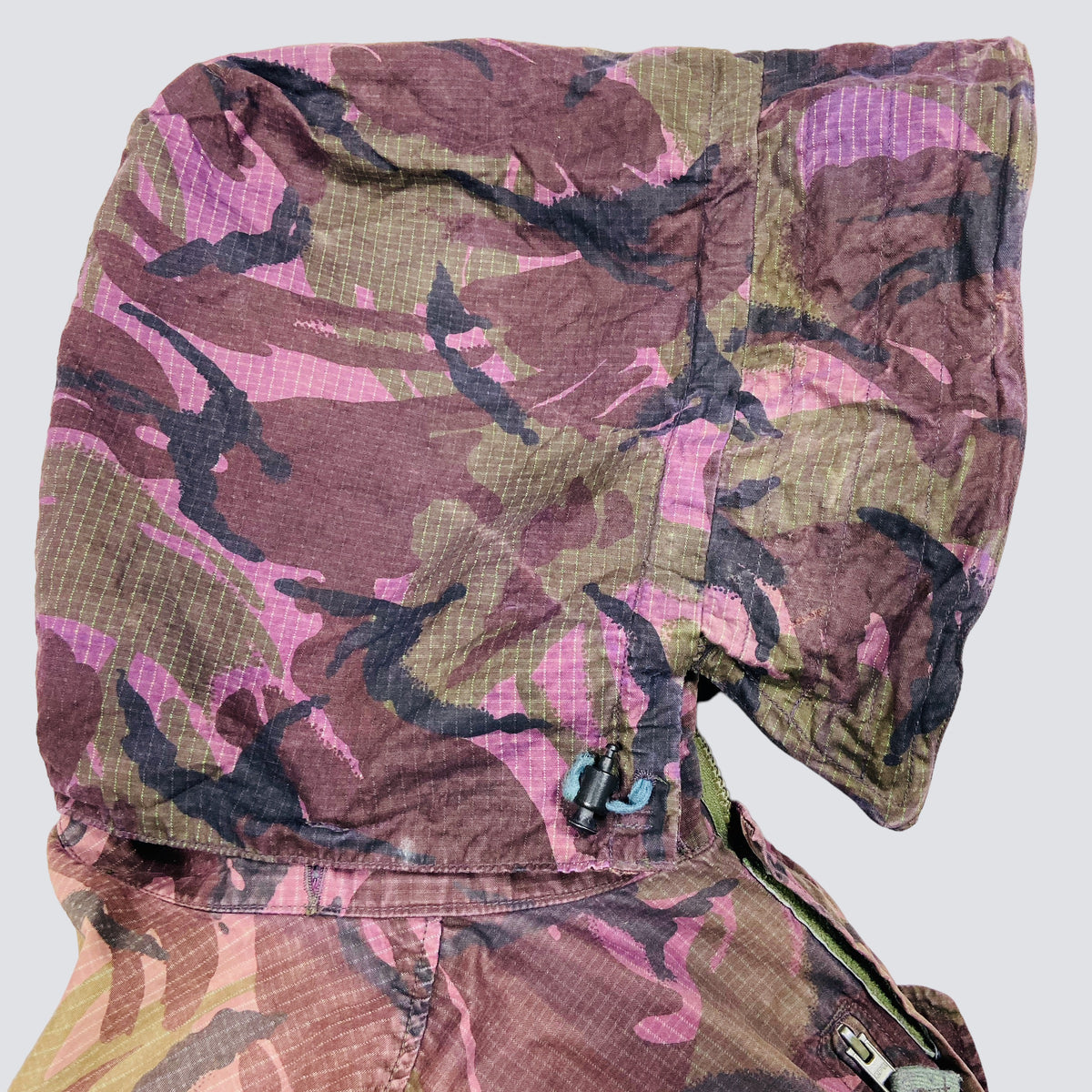 1990s PURPLE OVERDYED CAMO SMOCK COMBAT MULTIPOCKET FADED JACKET