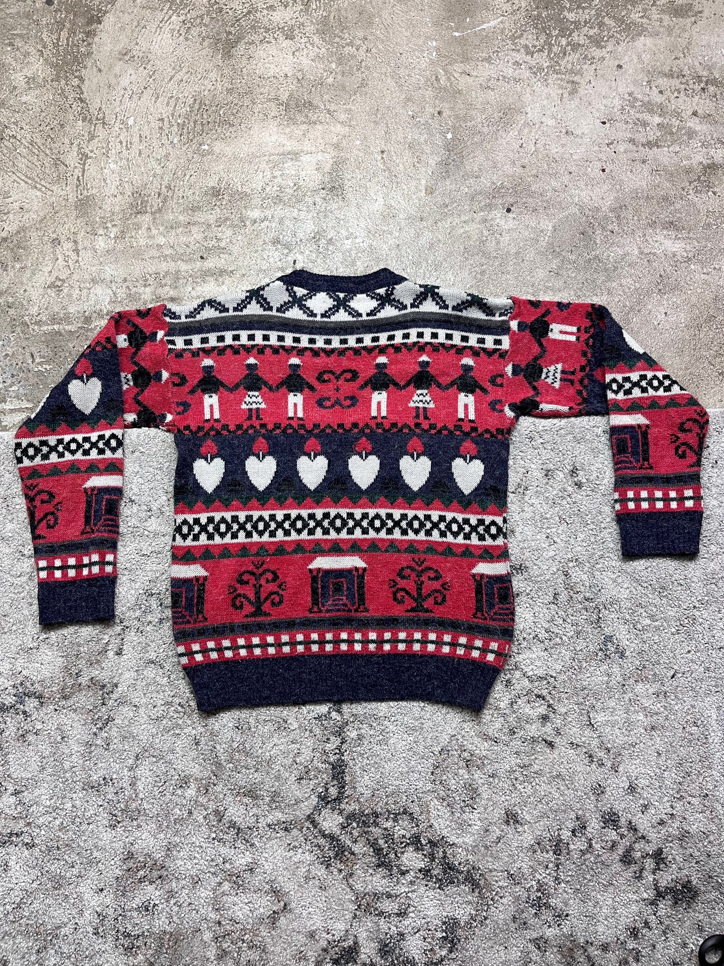C&A CUTE OVERSIZED WOOL KNITTED SWEATER 1980s