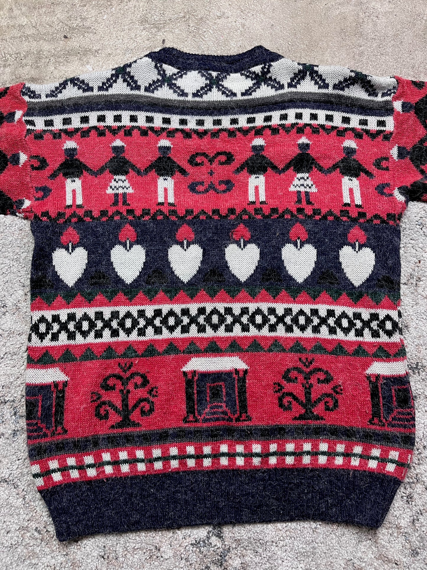 C&A CUTE OVERSIZED WOOL KNITTED SWEATER 1980s