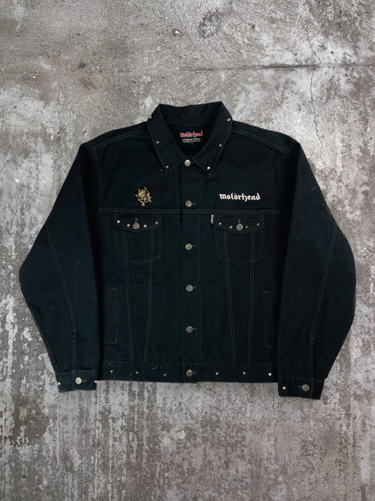 2003s MOTORHEAD DENIM JACKET + RARE AUTHENTIC PIN 1990 MADE IN ENGLAND
