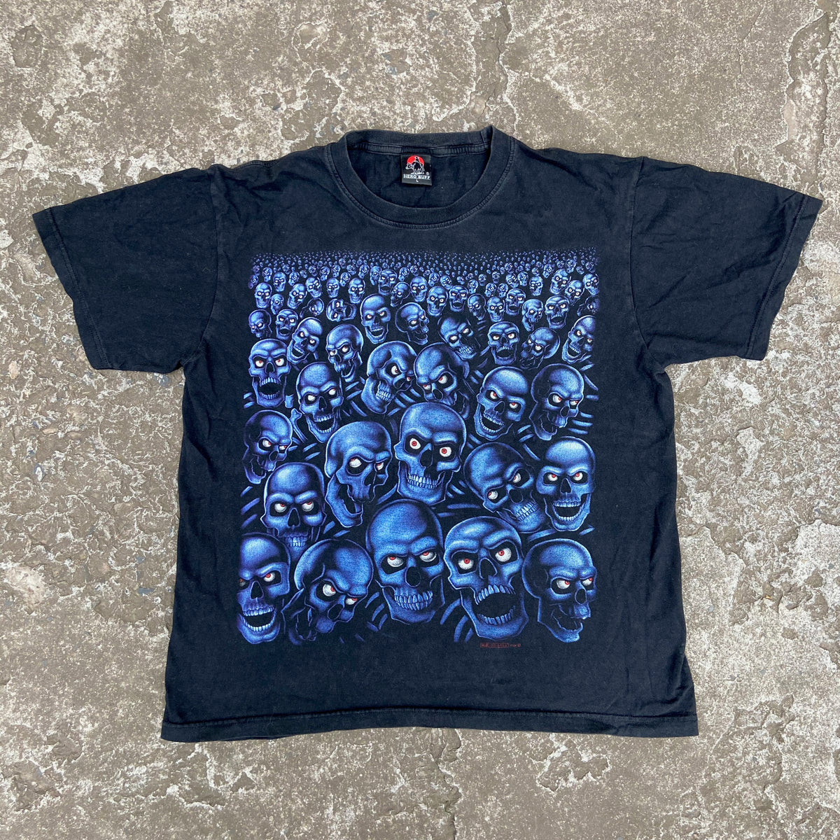 OVERPRINTED 3D SKULL TEE 1990s