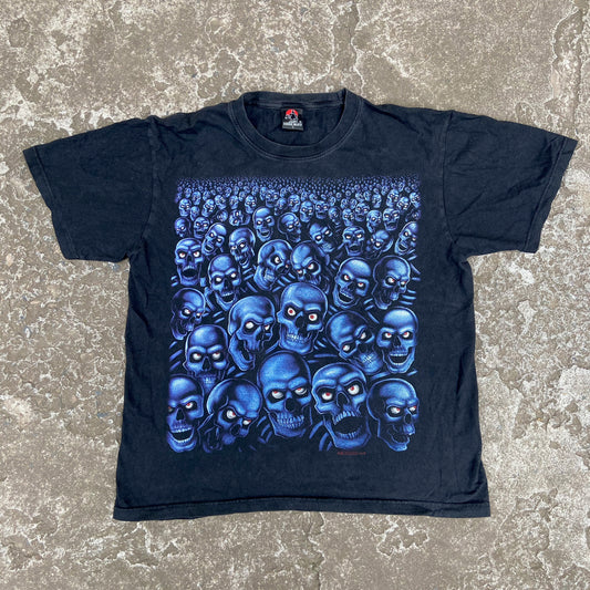 OVERPRINTED 3D SKULL TEE 1990s
