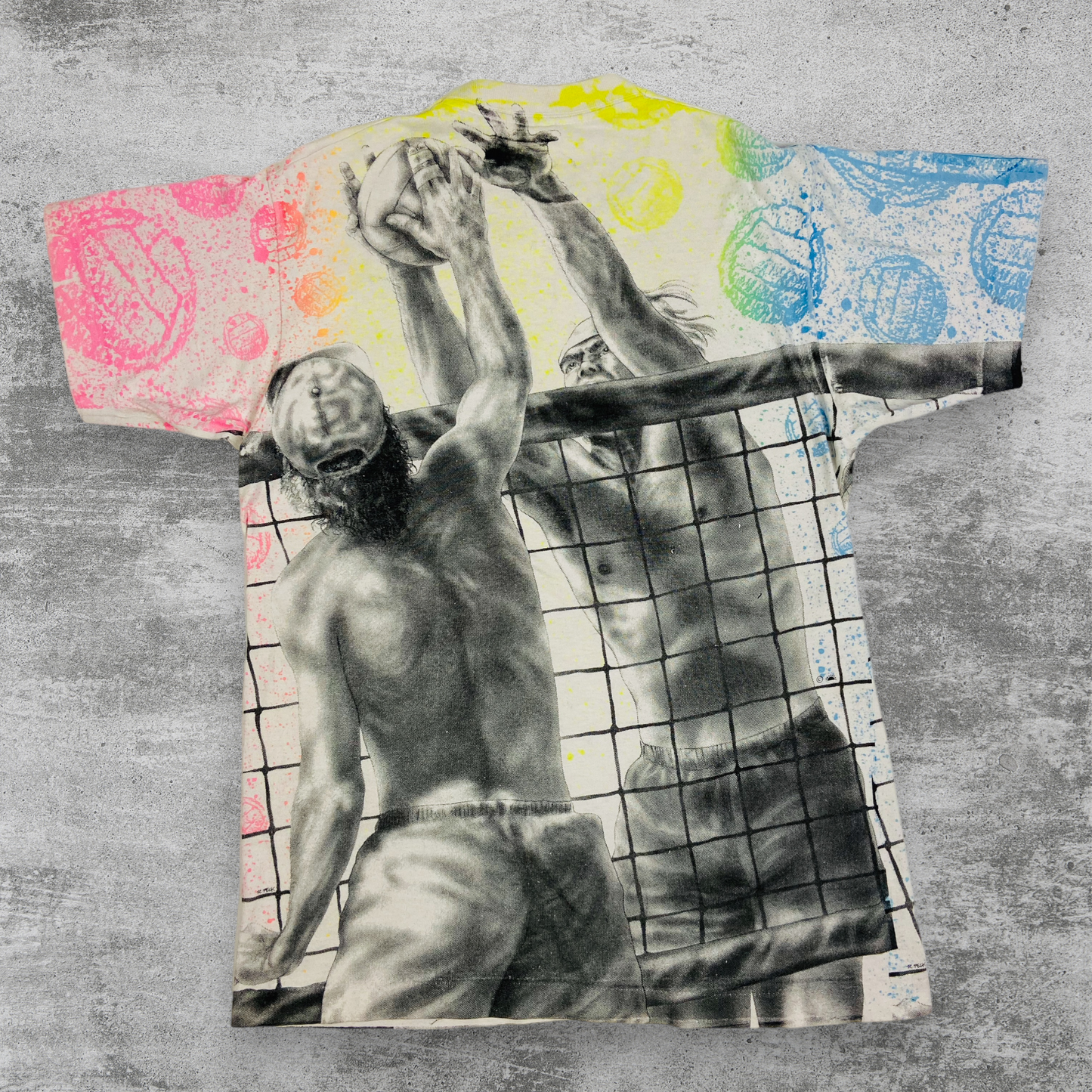 1980s VOLLEYBALL OVERPRINTED TEE