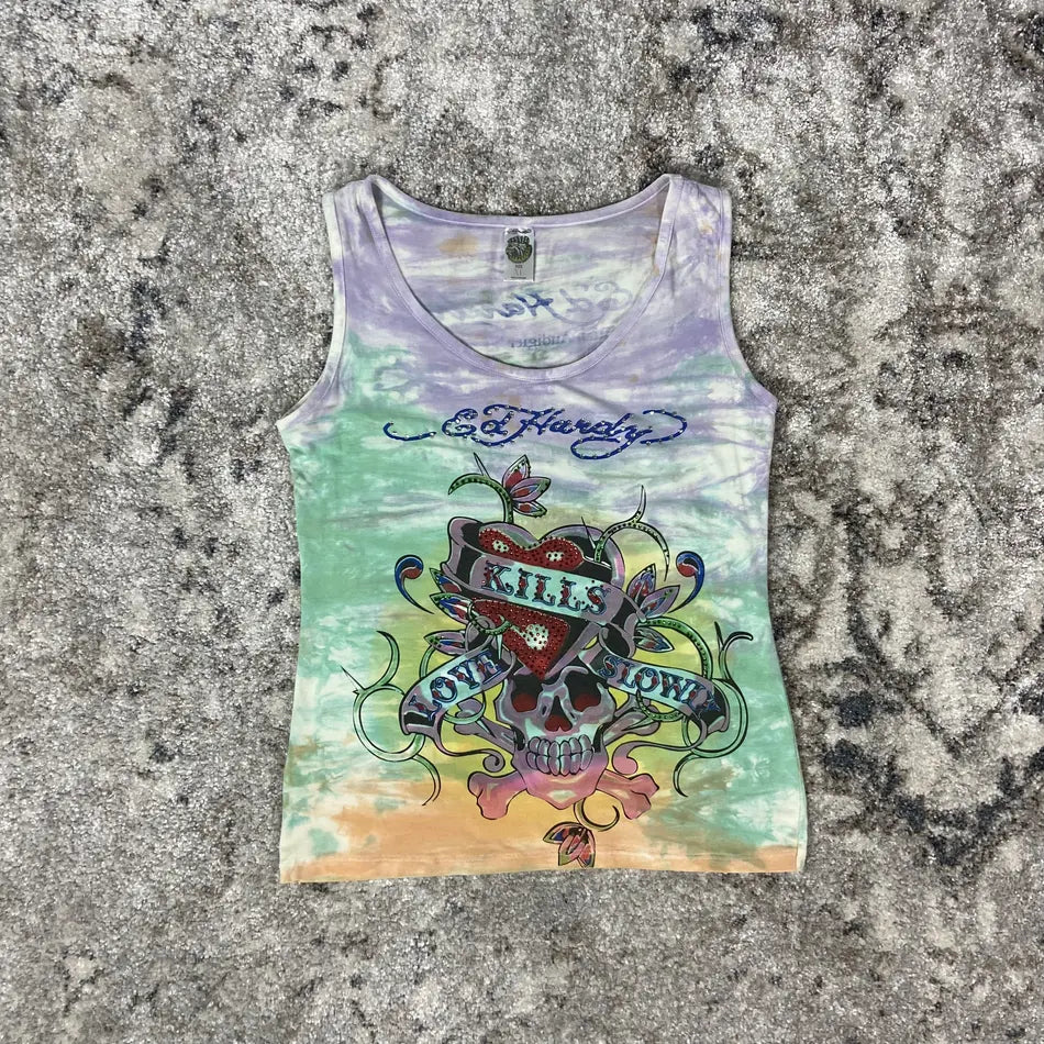 ED HARDY "LOVE KILLS SLOWLY!" TOP TANK 2000s