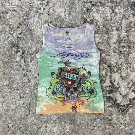 ED HARDY "LOVE KILLS SLOWLY!" TOP TANK 2000s