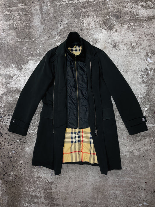 VINTAGE BURBERRY LONDON NOVA CHECK DETACHABLE WARMER CAR COAT 2009