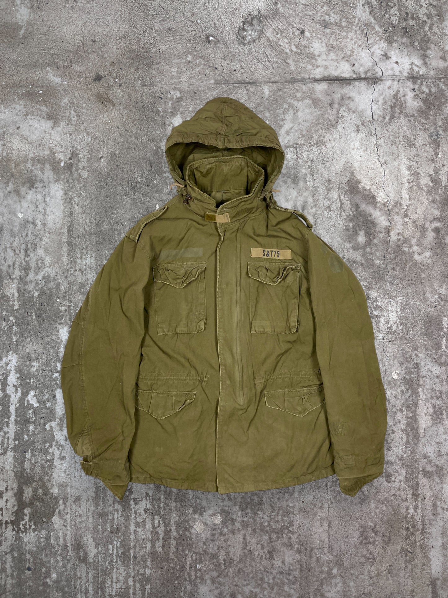 1970s SURPLUS M-65 S&T-75 MULTIPOCKET BONDAGE FADED FIELD JACKET