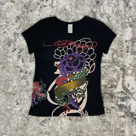ED HARDY "LOVE LIFE!" TOP TEE 2000s