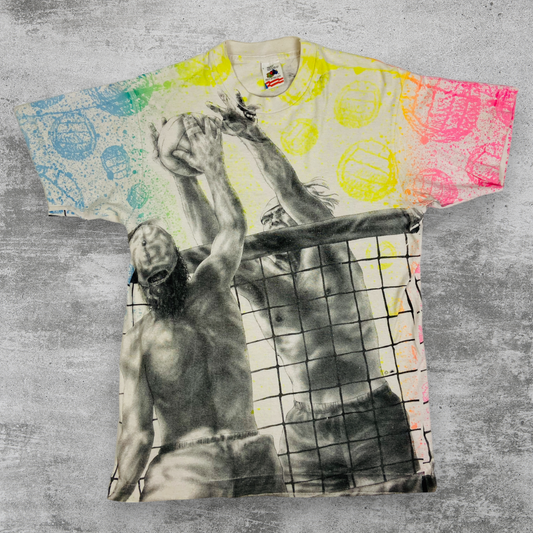 1980s VOLLEYBALL OVERPRINTED TEE