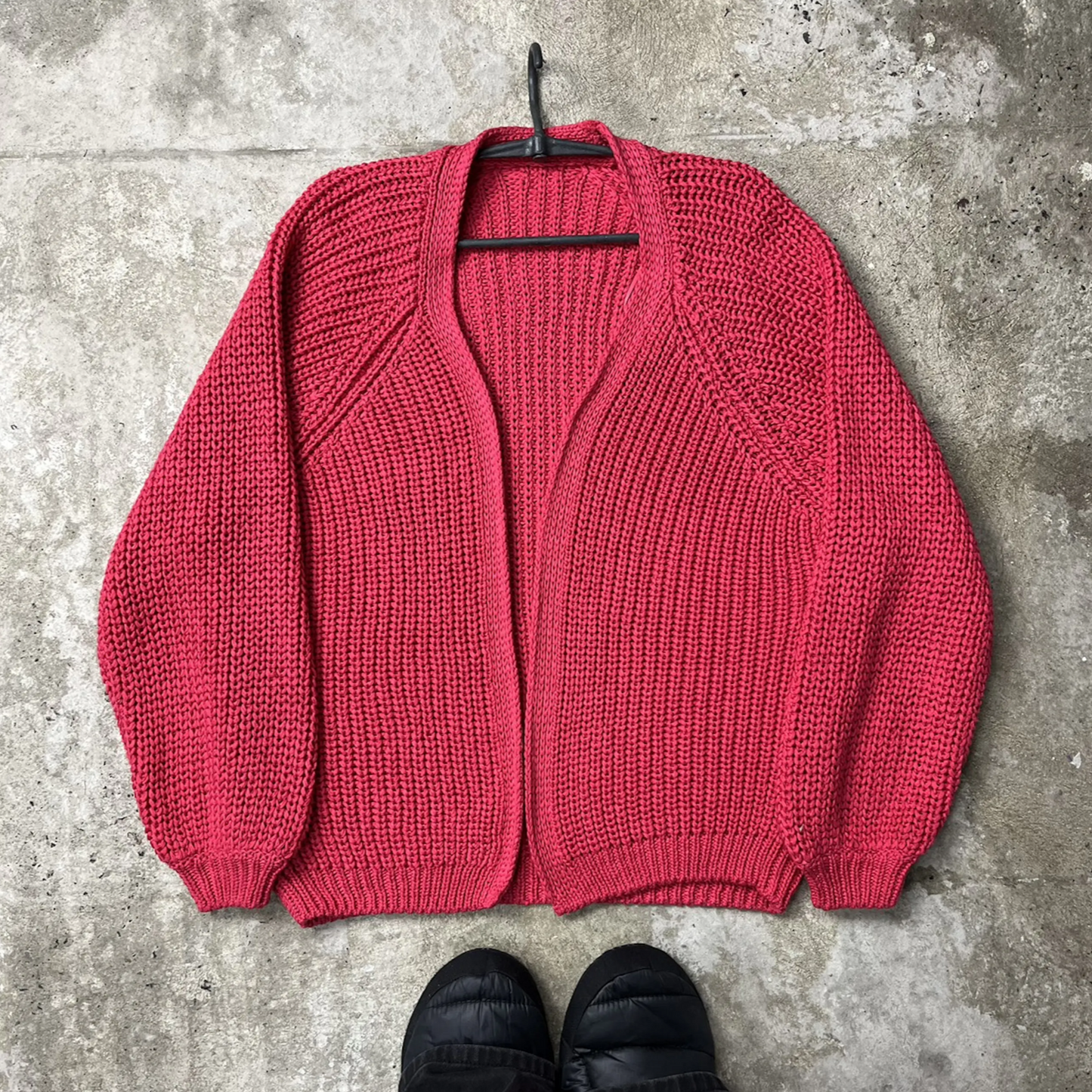 1980s OVERSIZED HEAVY KNITTED CARDIGAN