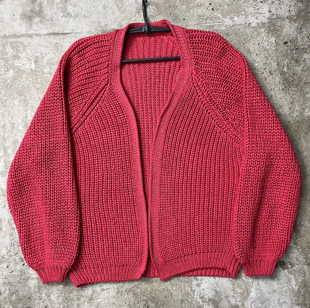 1980s OVERSIZED HEAVY KNITTED CARDIGAN