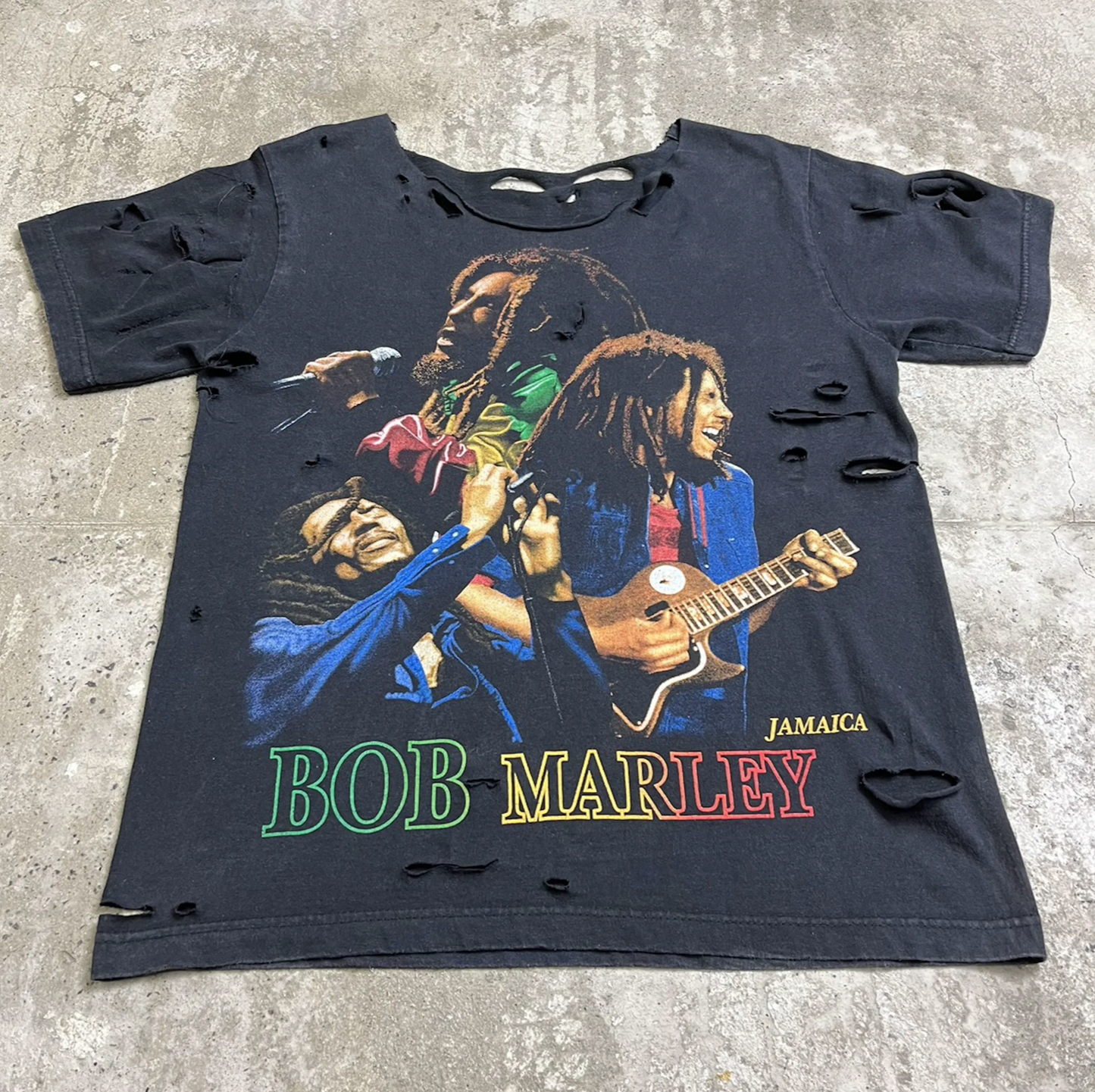 DISTRESSED BOB MARLEY RASTAFARIAN TEE 1990s