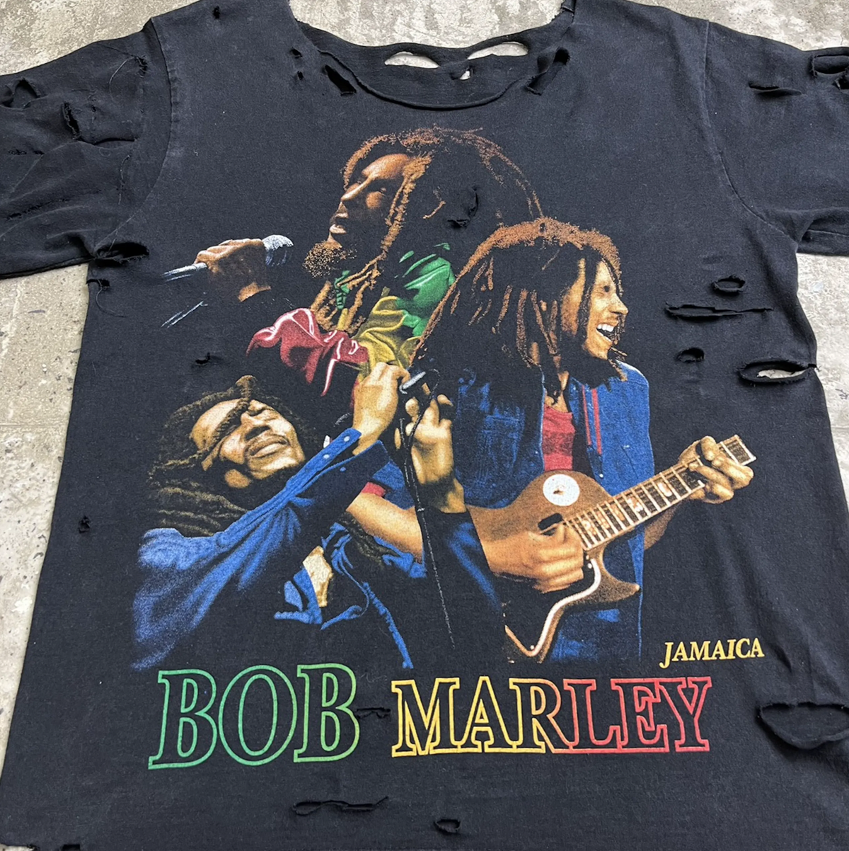 DISTRESSED BOB MARLEY RASTAFARIAN TEE 1990s