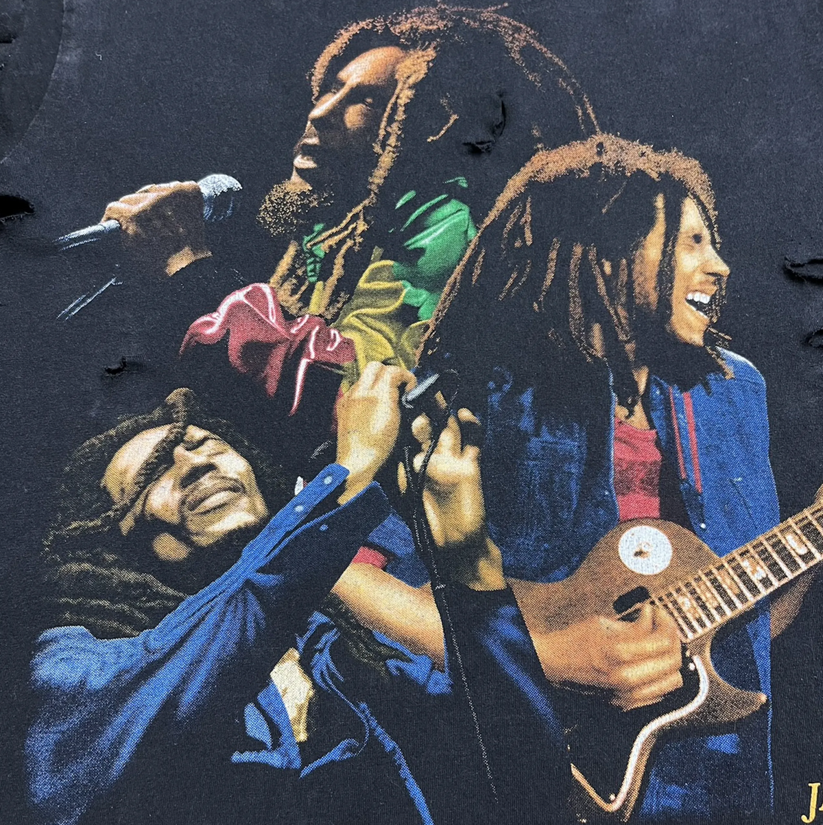 DISTRESSED BOB MARLEY RASTAFARIAN TEE 1990s
