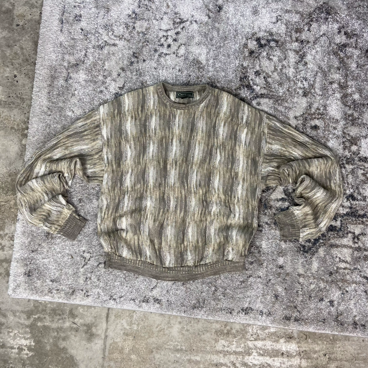 CROFT & BARROW 3D PATTERN HEAVY KNITTED SWEATER