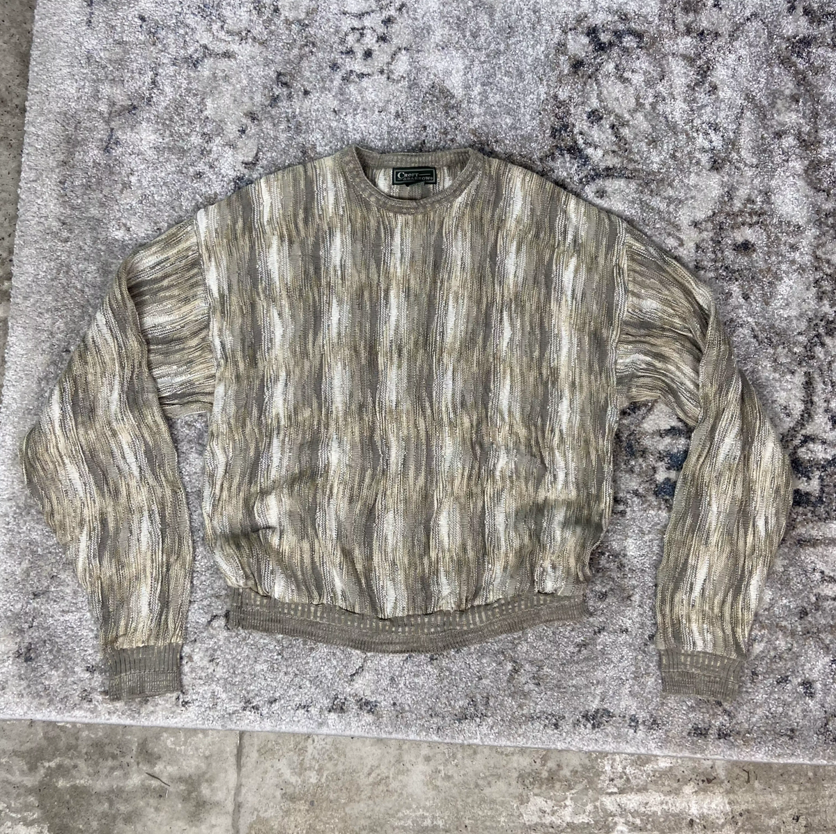 CROFT & BARROW 3D PATTERN HEAVY KNITTED SWEATER