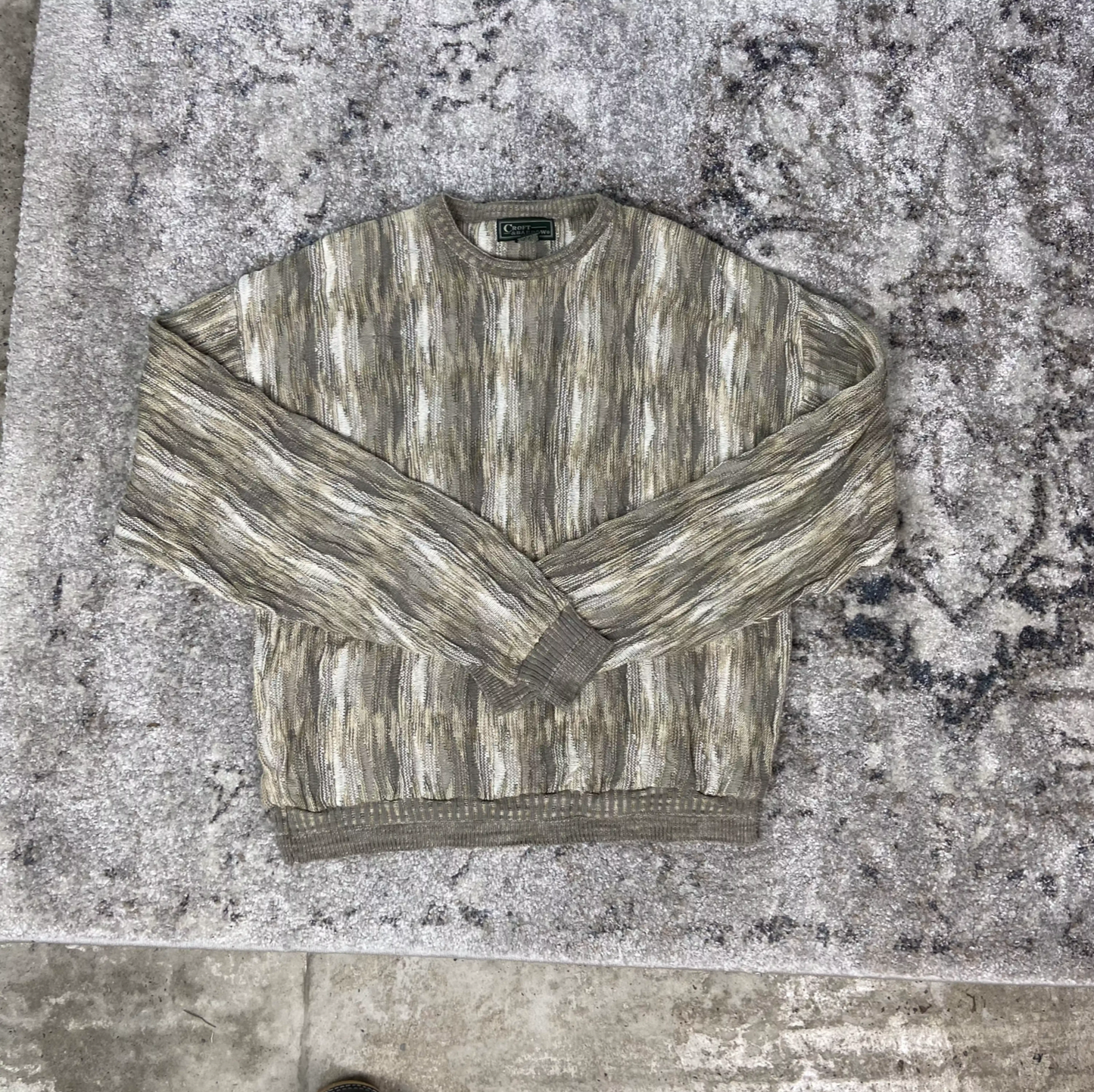 CROFT & BARROW 3D PATTERN HEAVY KNITTED SWEATER