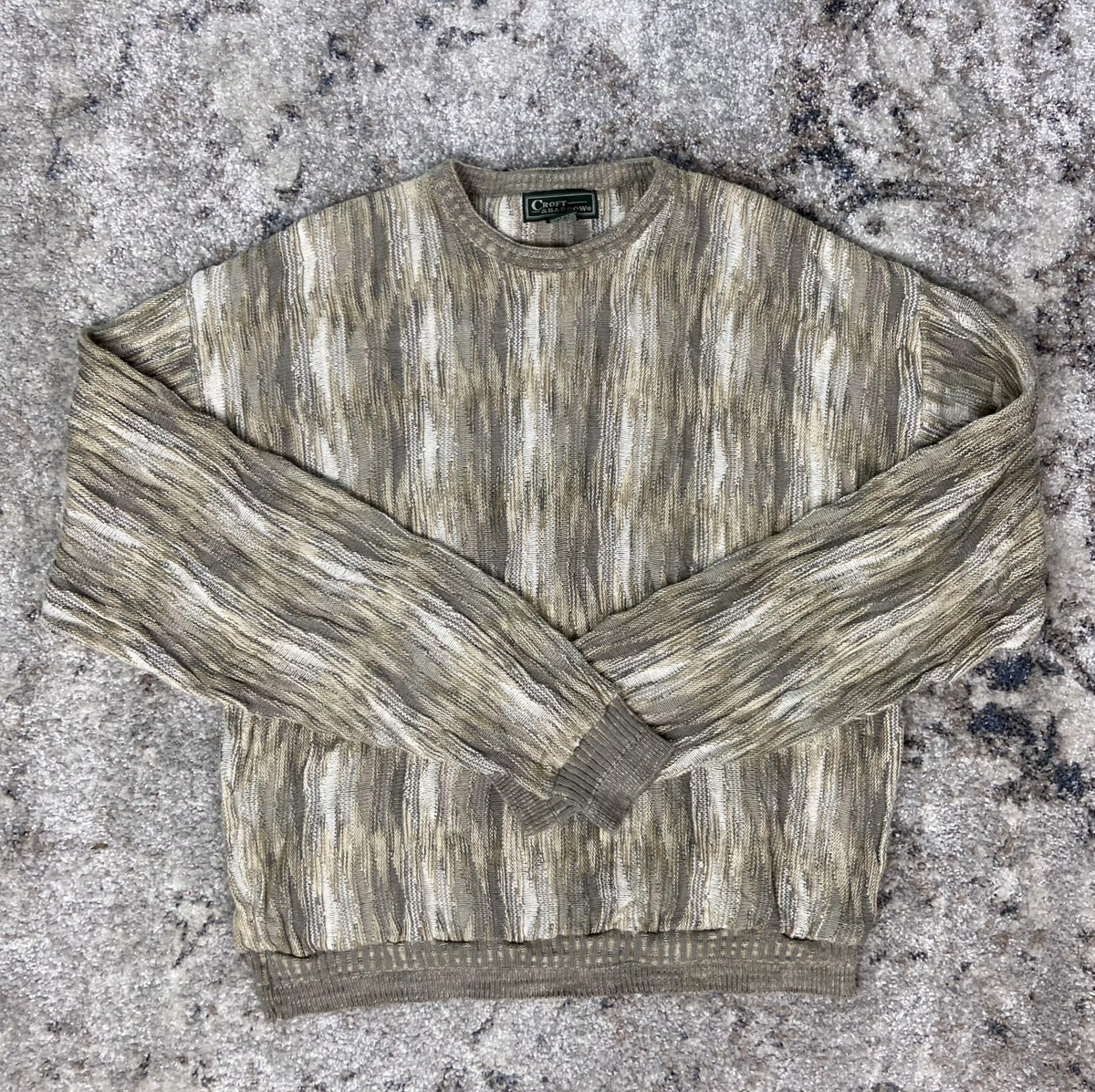 CROFT & BARROW 3D PATTERN HEAVY KNITTED SWEATER