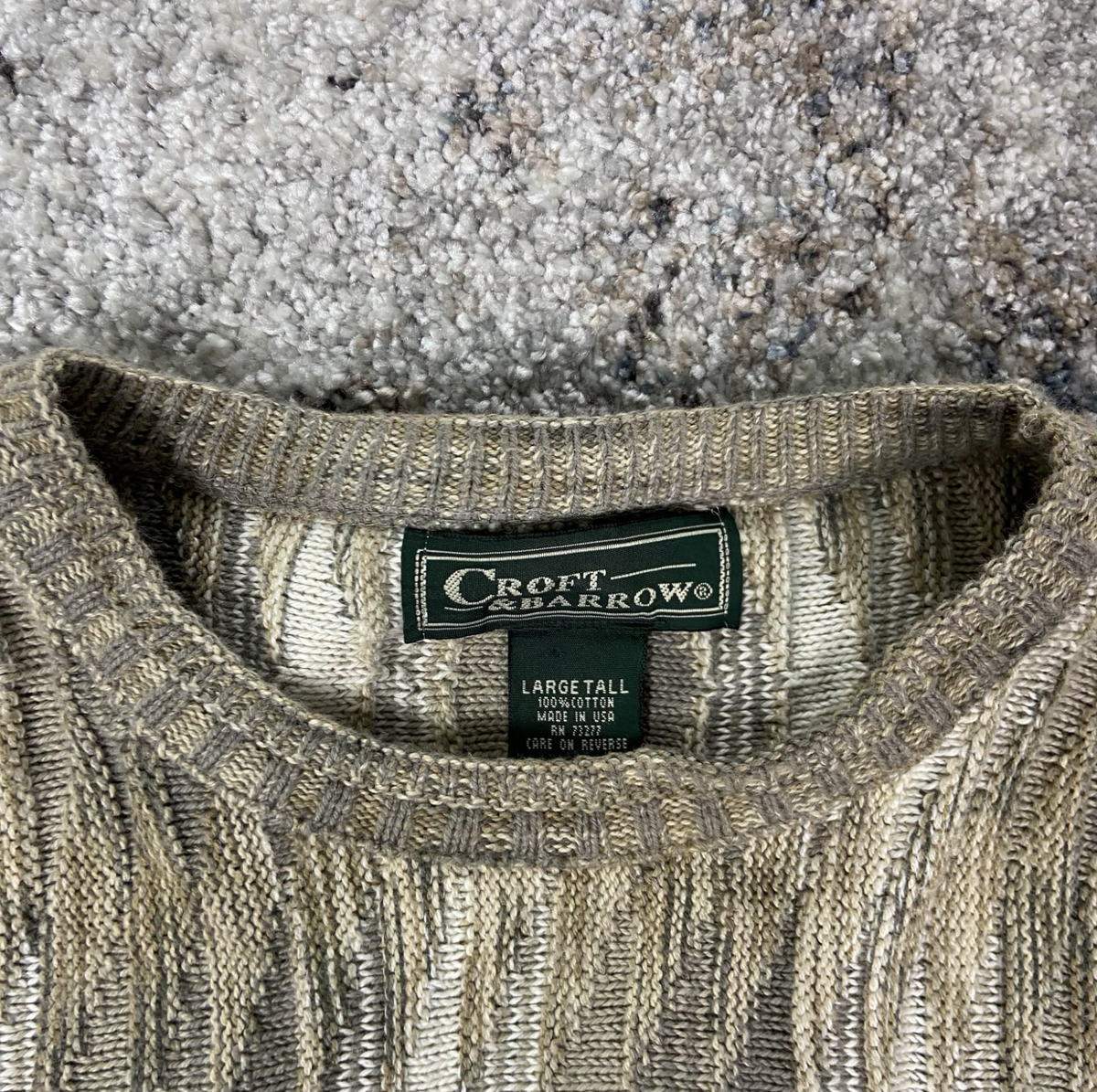 CROFT & BARROW 3D PATTERN HEAVY KNITTED SWEATER