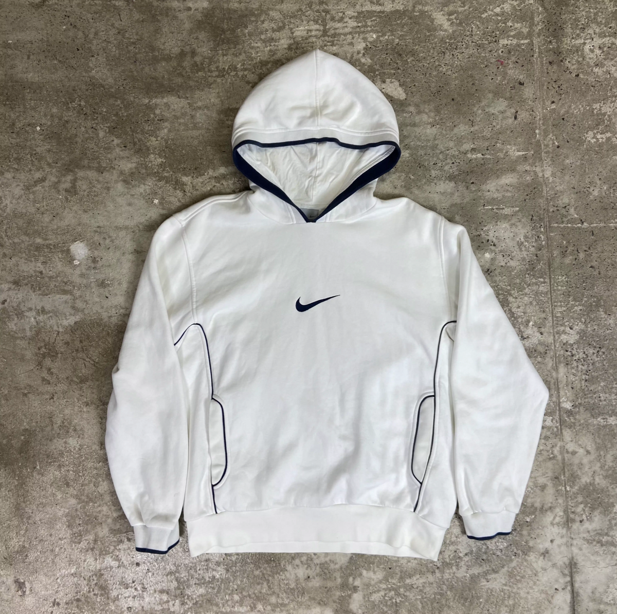 1990s NIKE CENTER SWOOSH REVERSE WAVE HOODIE
