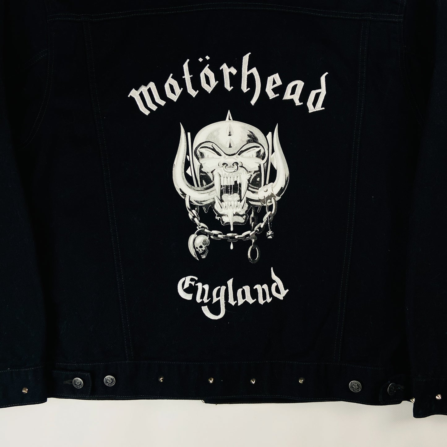 2003s MOTORHEAD DENIM JACKET + RARE AUTHENTIC PIN 1990 MADE IN ENGLAND