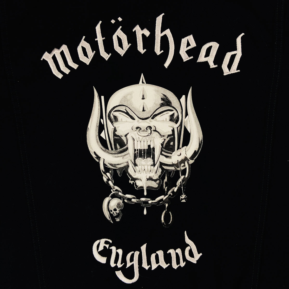 2003s MOTORHEAD DENIM JACKET + RARE AUTHENTIC PIN 1990 MADE IN ENGLAND