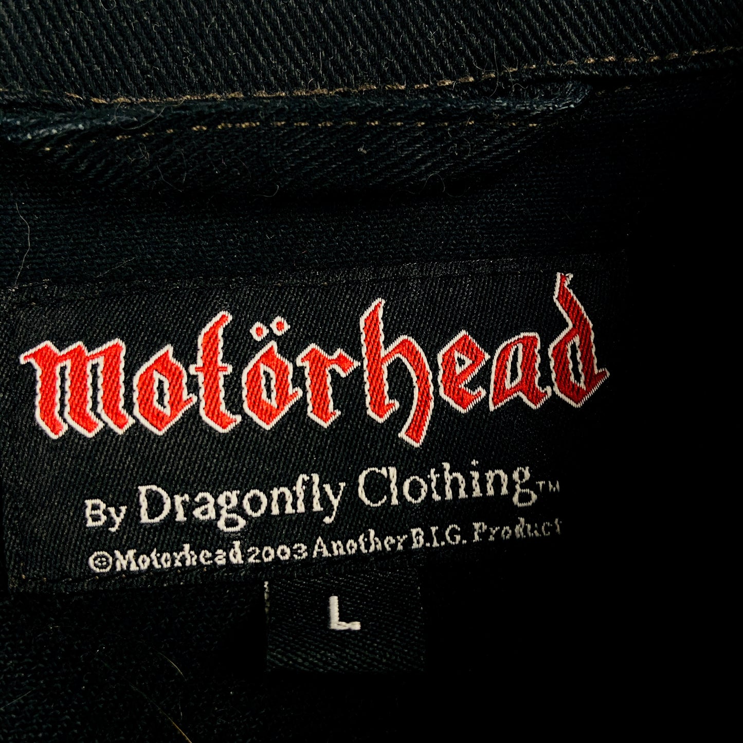 2003s MOTORHEAD DENIM JACKET + RARE AUTHENTIC PIN 1990 MADE IN ENGLAND