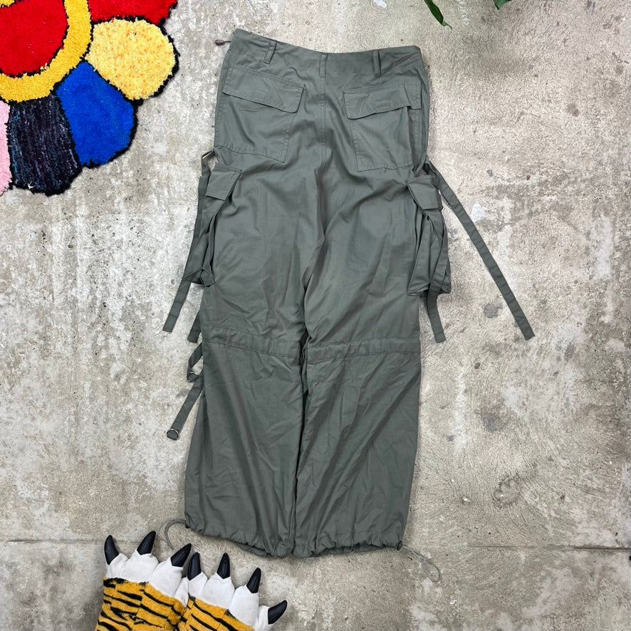 1990s MULTIPOCKET NYLON BONDAGE CARGO PANTS